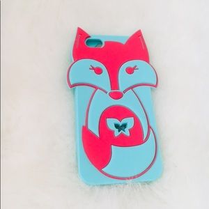 Teal & pink fox iPhone 6s case